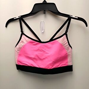 VSX Pink and Black Women's Sports Bra MEDIUM